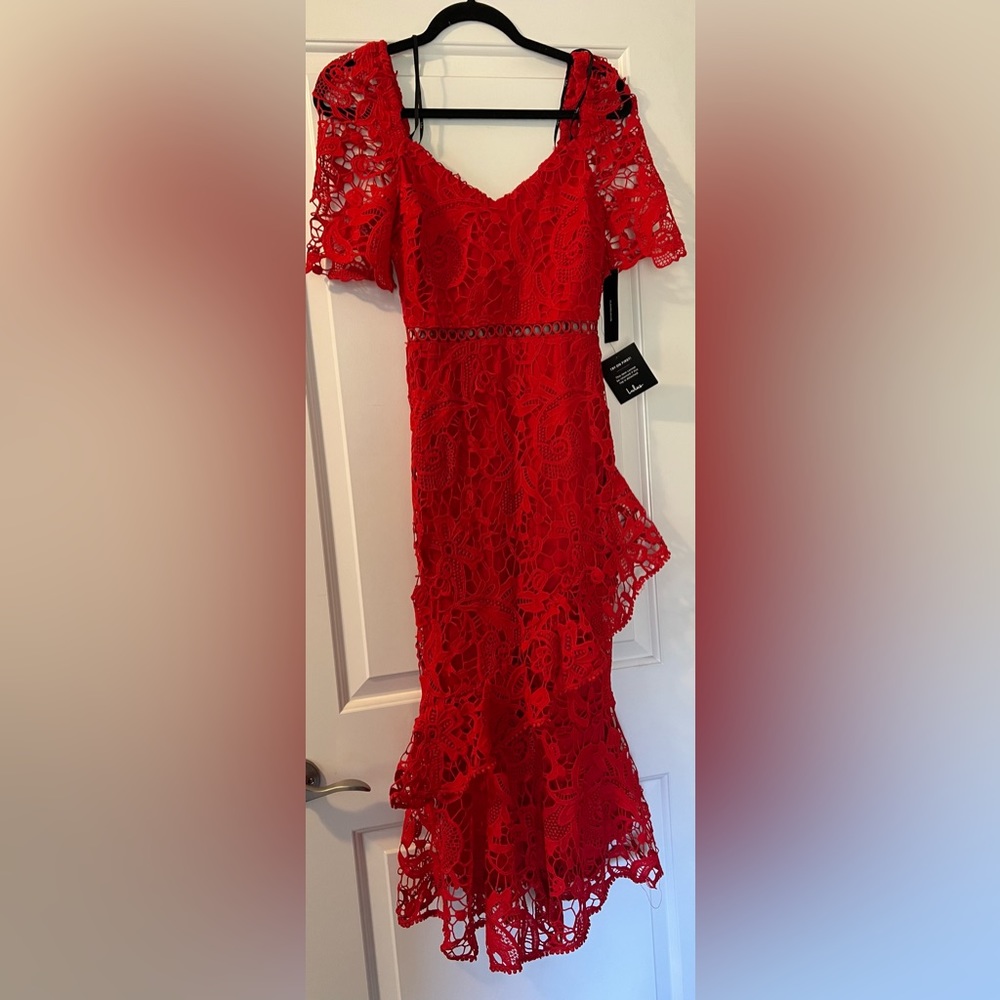 Lulus crochet style red dress